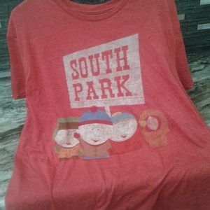 Red south park men's xl casual tee shirt